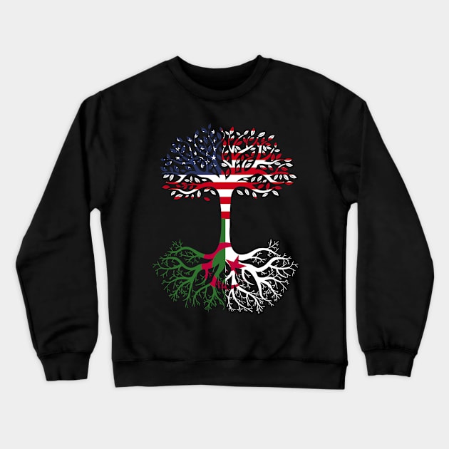 American Grown Algeria Roots Algeria Flag Crewneck Sweatshirt by BramCrye